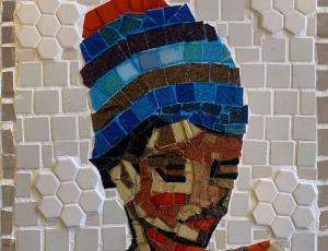 Coloured mosaic woman