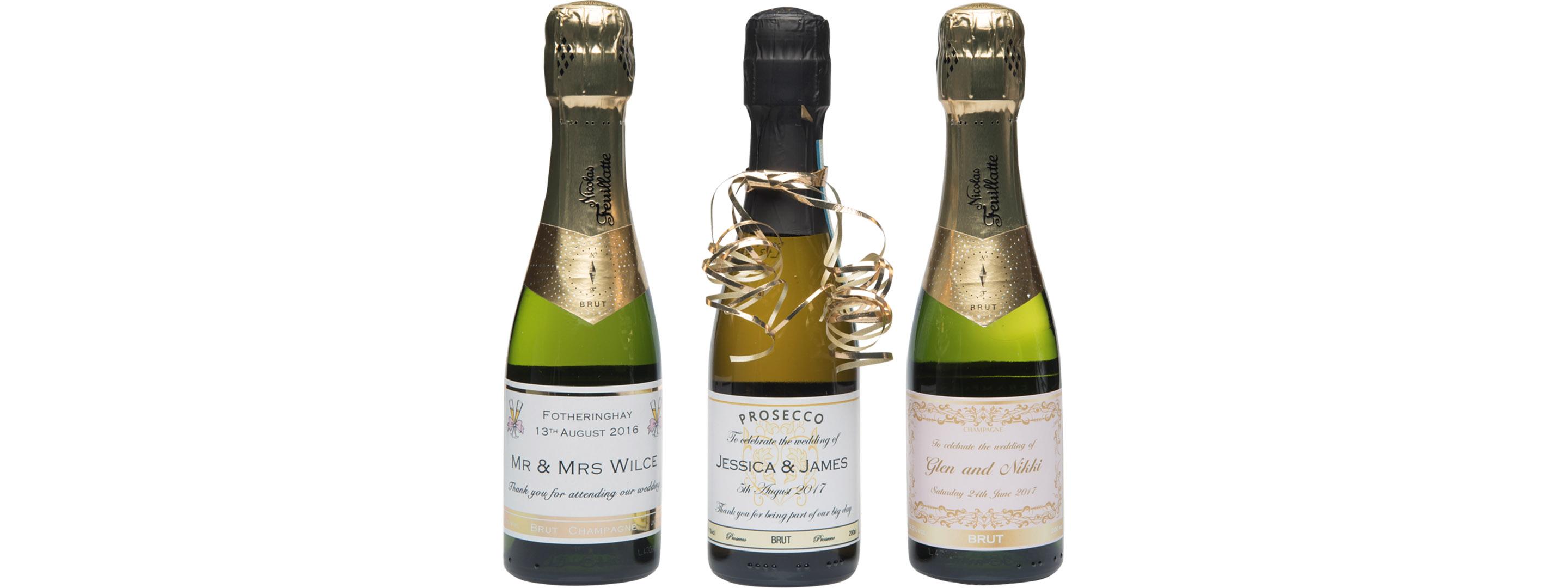 Personalised champagne bottles
