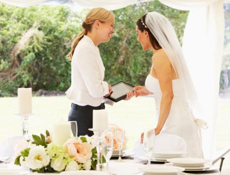 Women planning a wedding