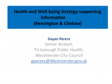 Health and Well-being Strategy 2016 to 2021: Supporting Information
