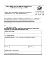 Application for a Full Variation of a Premises Licence