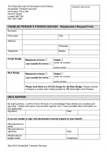 Disabled Person's Parking Badges - Replacement Request Form