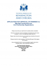 Application form to become an Approved Premises for Civil Marriages and Civil Partnership