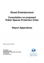 Street Entertainment Consultation Report July 2018 Appendices