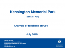 Kensington Memorial Park Consultation Report