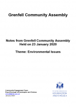 Meeting Notes - Grenfell Community Assembly on Environmental issues - Thursday 23 January 2020