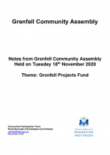 Meeting Notes - Grenfell Community Assembly on Grenfell Projects Fund - Tuesday 18 November 2020