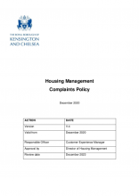 Housing Management Complaints Policy