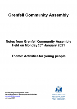 Meeting Notes - Grenfell Community Assembly on Activities for Young people  - Monday 25th January 2021