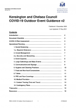 Kensington and Chelsea COVID-19 Event Guidance