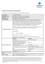 Schedule of Insurance with summary