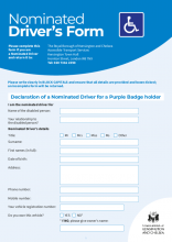 Nominated Driver's Form