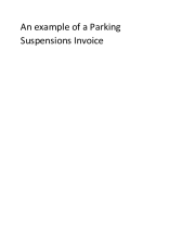 Example of a Parking Suspensions Invoice