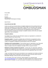 Local Government Social Care Ombudsman's Annual Review Letter 2021/22