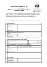 Application to transfer a Special Treatment Licence