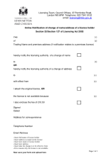 Notification of change of name or address of licensee