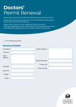 Doctors' Parking Permit renewal form - April 2024