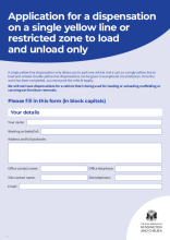 Yellow line dispensation application form – April 2024