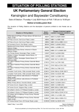 Situation of Polling Stations – Kensington and Bayswater Constituency – RBKC Wards