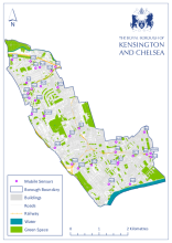 A map of the locations for KC1-KC5 July 2024