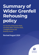 Summary of Wider Grenfell Rehousing policy. Revision August 2024