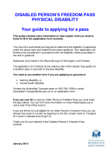 Disabled person's Freedom Pass - physical disability