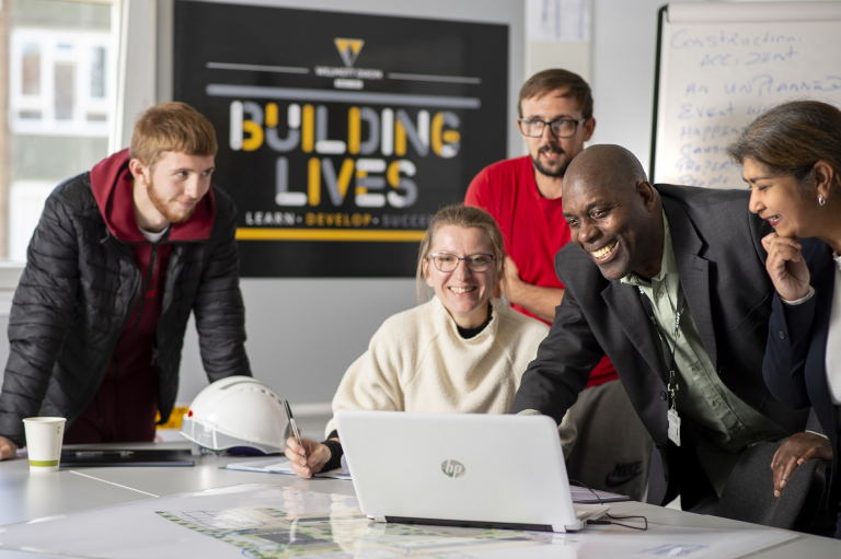 Young people learn construction skills at the Building Lives Academy
