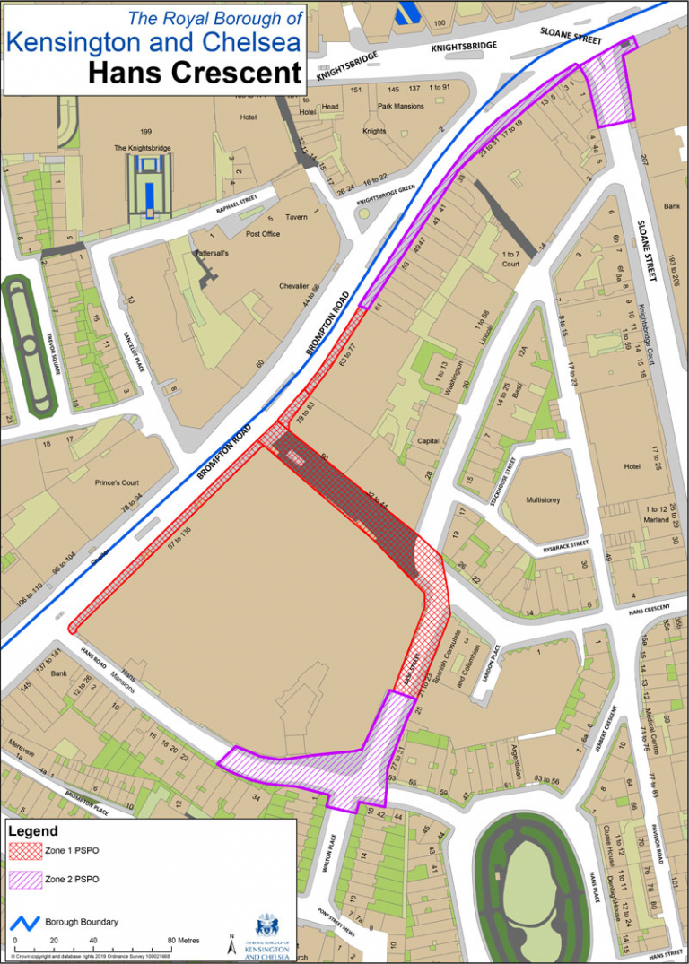 Proposed variations to the PSPOs - Hans Crescent, Harrods and Knightsbridge Station