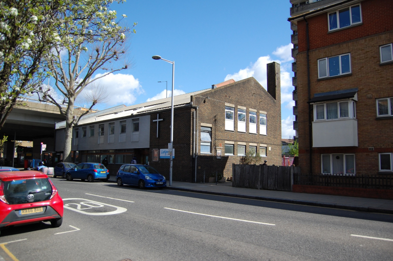 An exterior view of Latymer Community Church in North Kensington