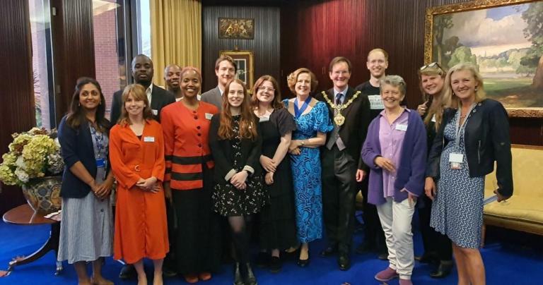 The Mayor David Lindsey and representatives from the mayoral charities
