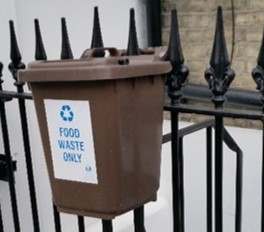 Incorrect way to place your food waste caddy out on your collection day