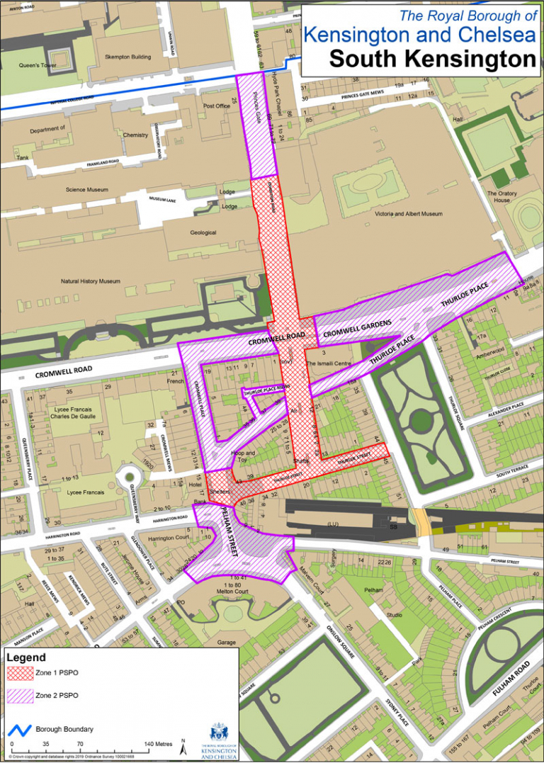South Kensington Exhibition Road- current PSPO location